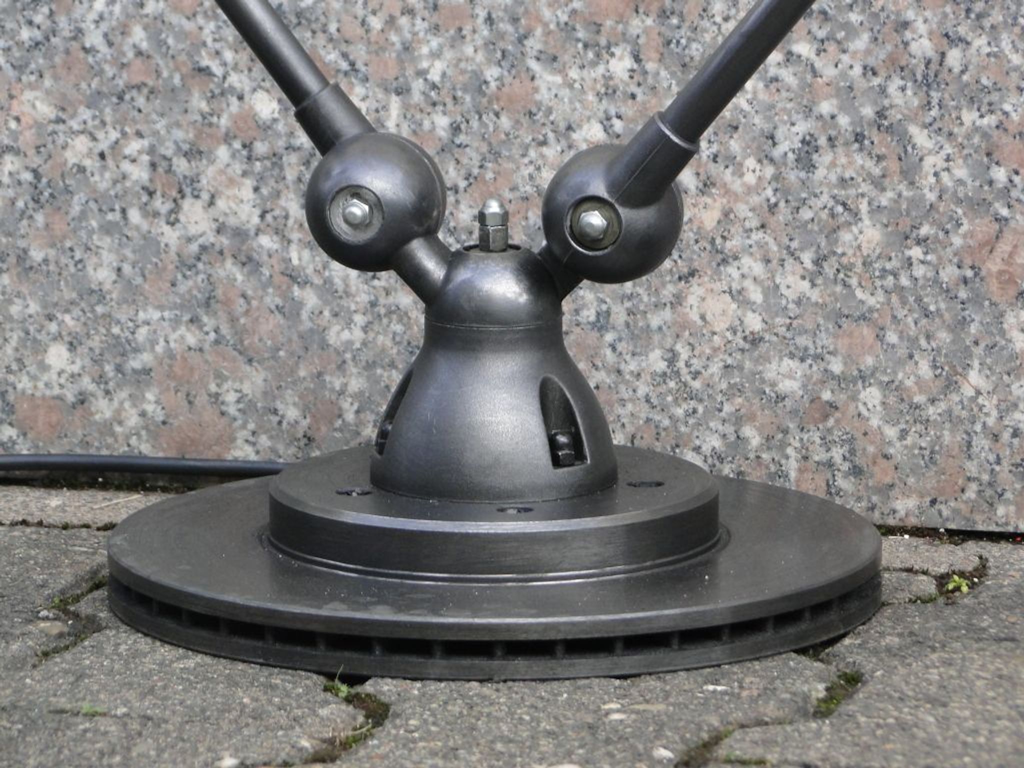 Double Industrial Graphite Floor Lamp 8-arm Jieldé by Jean Louis Domecq France 1960