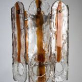 Italian Vintage Murano glass chandelier by Mazzega, model Occhio. Italy '70