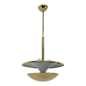Lustre Bauhaus en laiton de Franta Anyz, années 1920, restauré