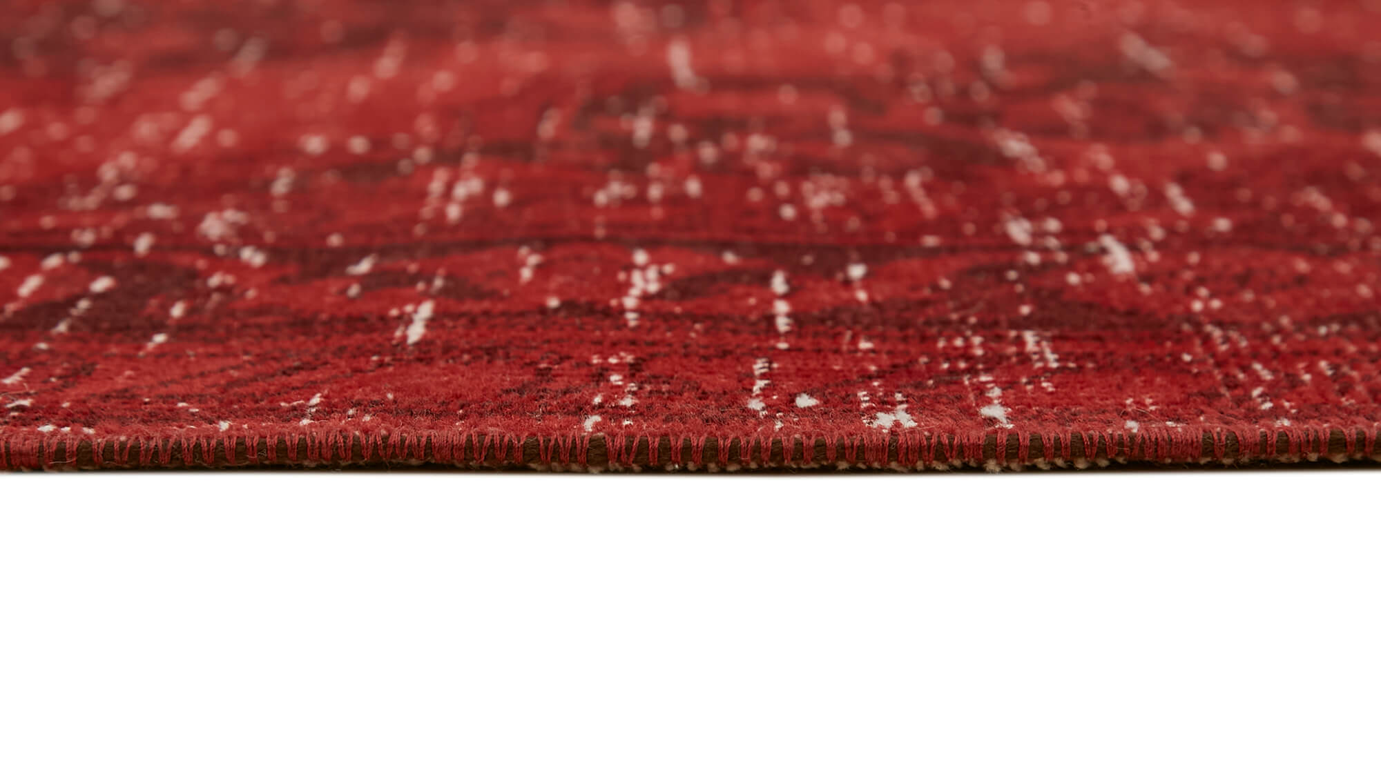 Hand-knotted persian overdyed 1970s 290 cm x 377 cm red wool carpet