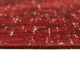 Hand-knotted persian overdyed 1970s 290 cm x 377 cm red wool carpet