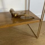 Self vintage metal wall shelf imitation wood in string or tomado style