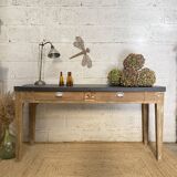Antique workbench console