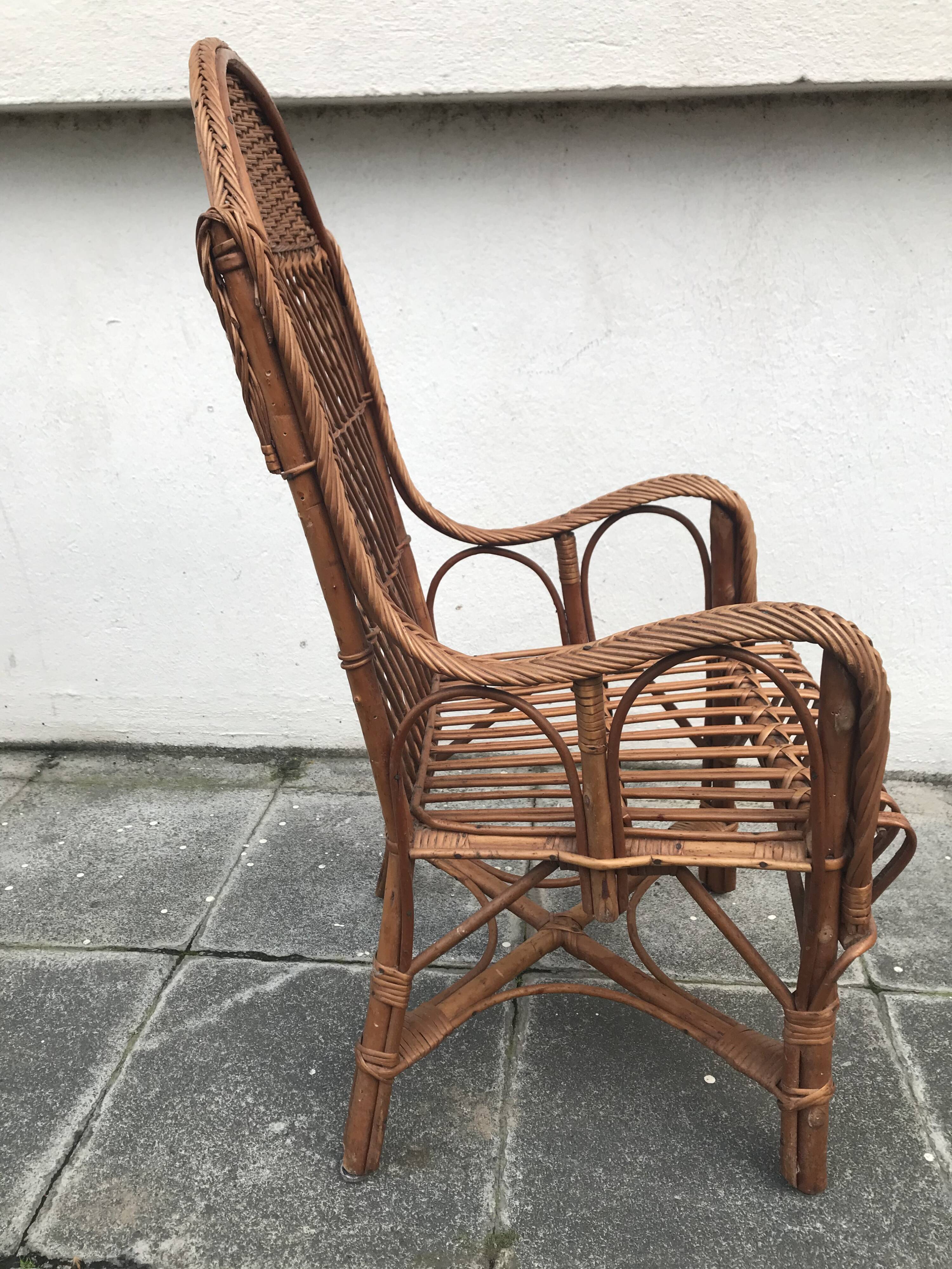 Pair of rattan chairs for children