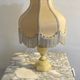 Alabaster lamp, frilled shade with fringes, 1930s-1940s.