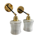 Pair of vintage wall lamps in electrified glass to nine