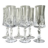 6 chiseled crystal flutes