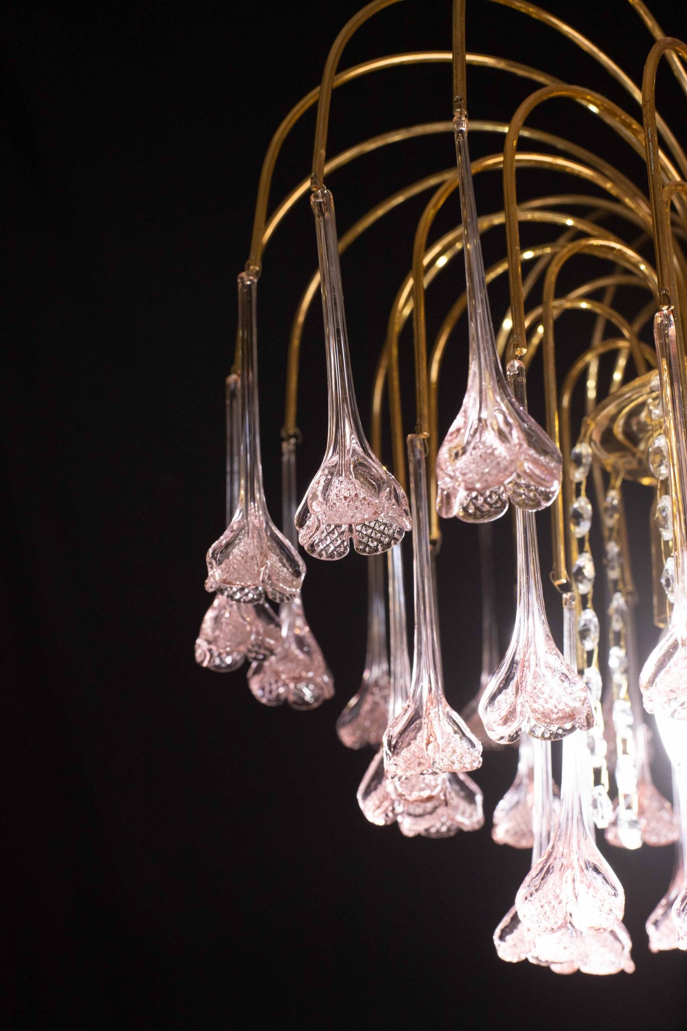 Meryl Streep, Pink Murano pendant Flowers Chandelier, 1970s