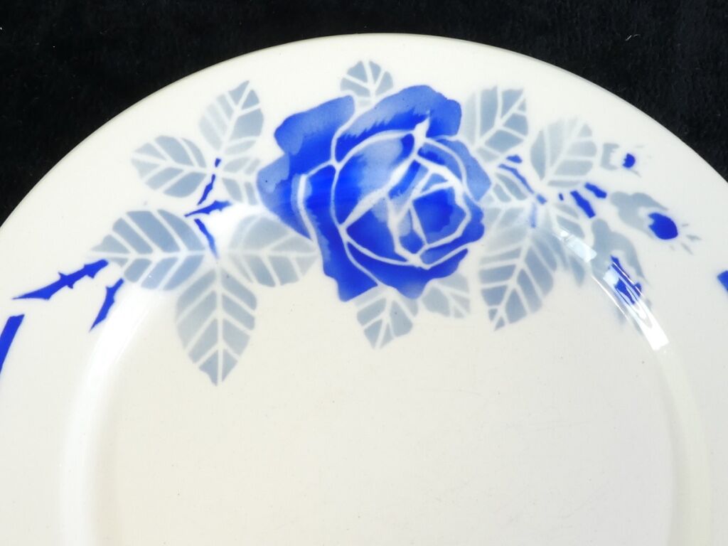 3 flat plates Badonviller model rose no Digoin