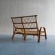 Mid-century rattan & bamboo two-seater lounge sofa