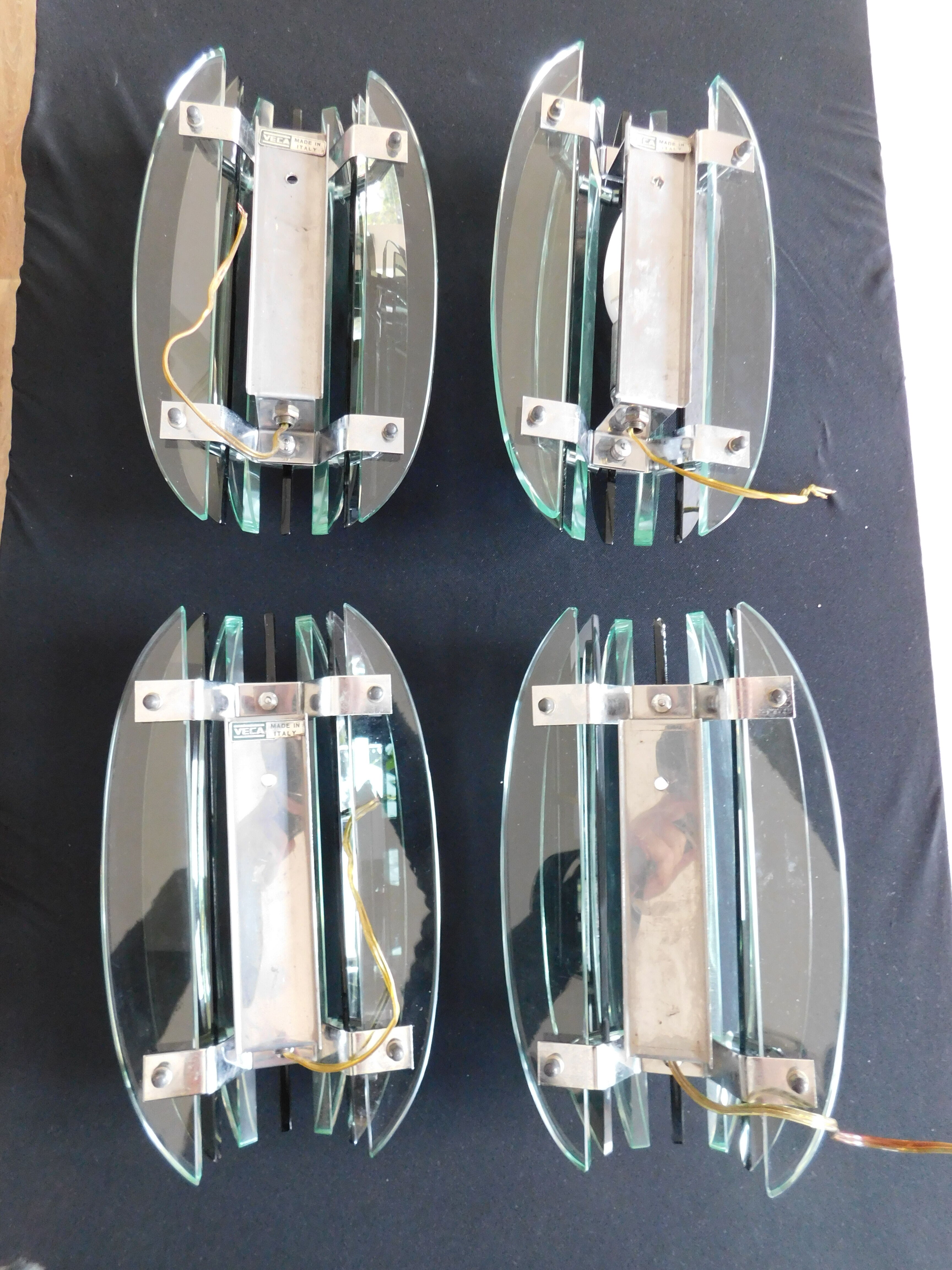 4 vintage italian design veca wall lamps