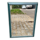 Large wall mirror 50x70 cm — Patinated & beaded blue petrol wooden frame
