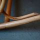 Vintage rocking chair in rattan from the 60s-70s, high openwork backrest.