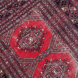 Handmade vintage rug Uzbek Bukhara 94cm x 163cm 1970s
