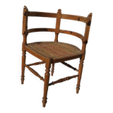 straw-style corner armchair