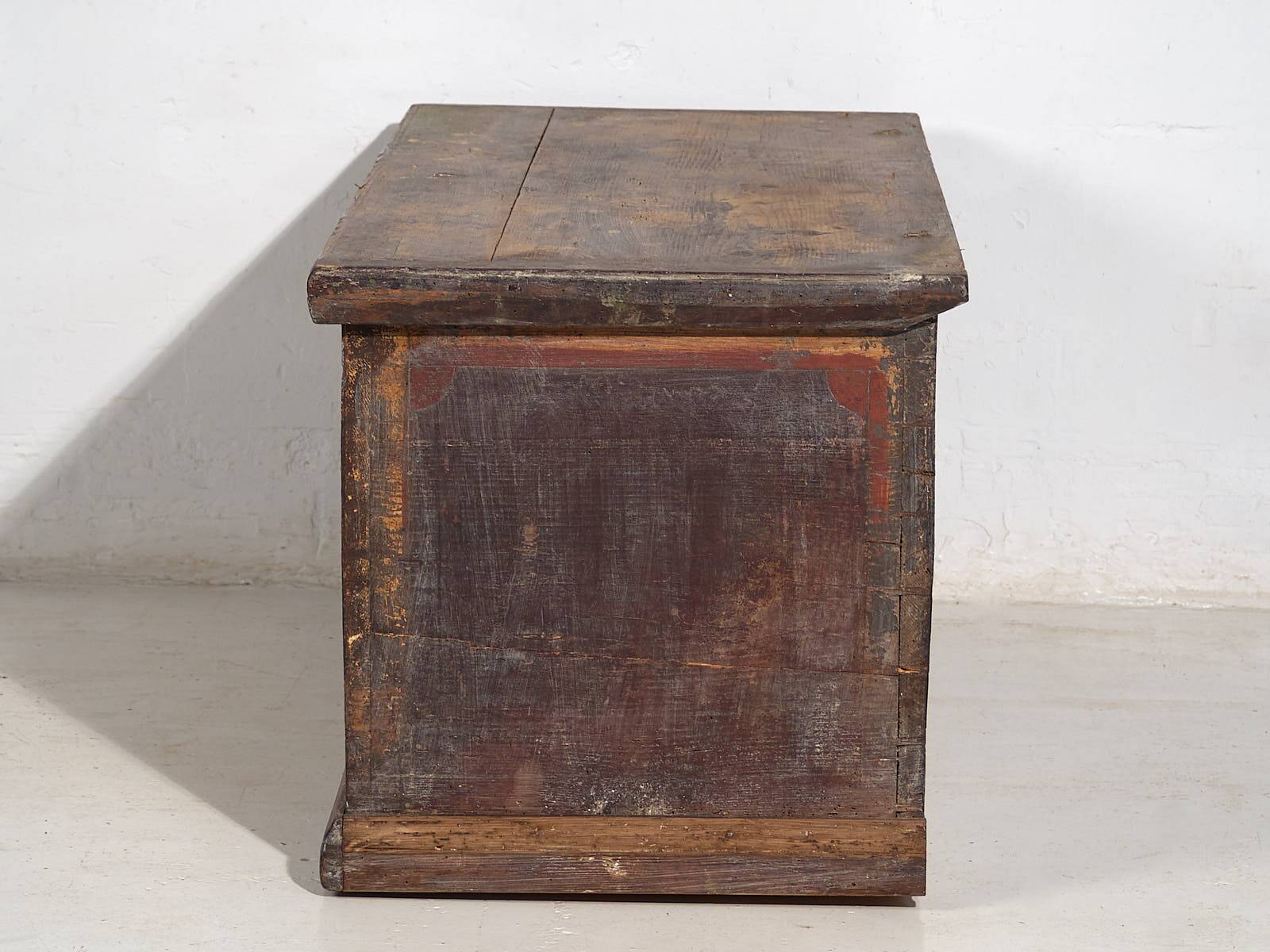 Antique solid gilded wooden chest dated 1846 #86