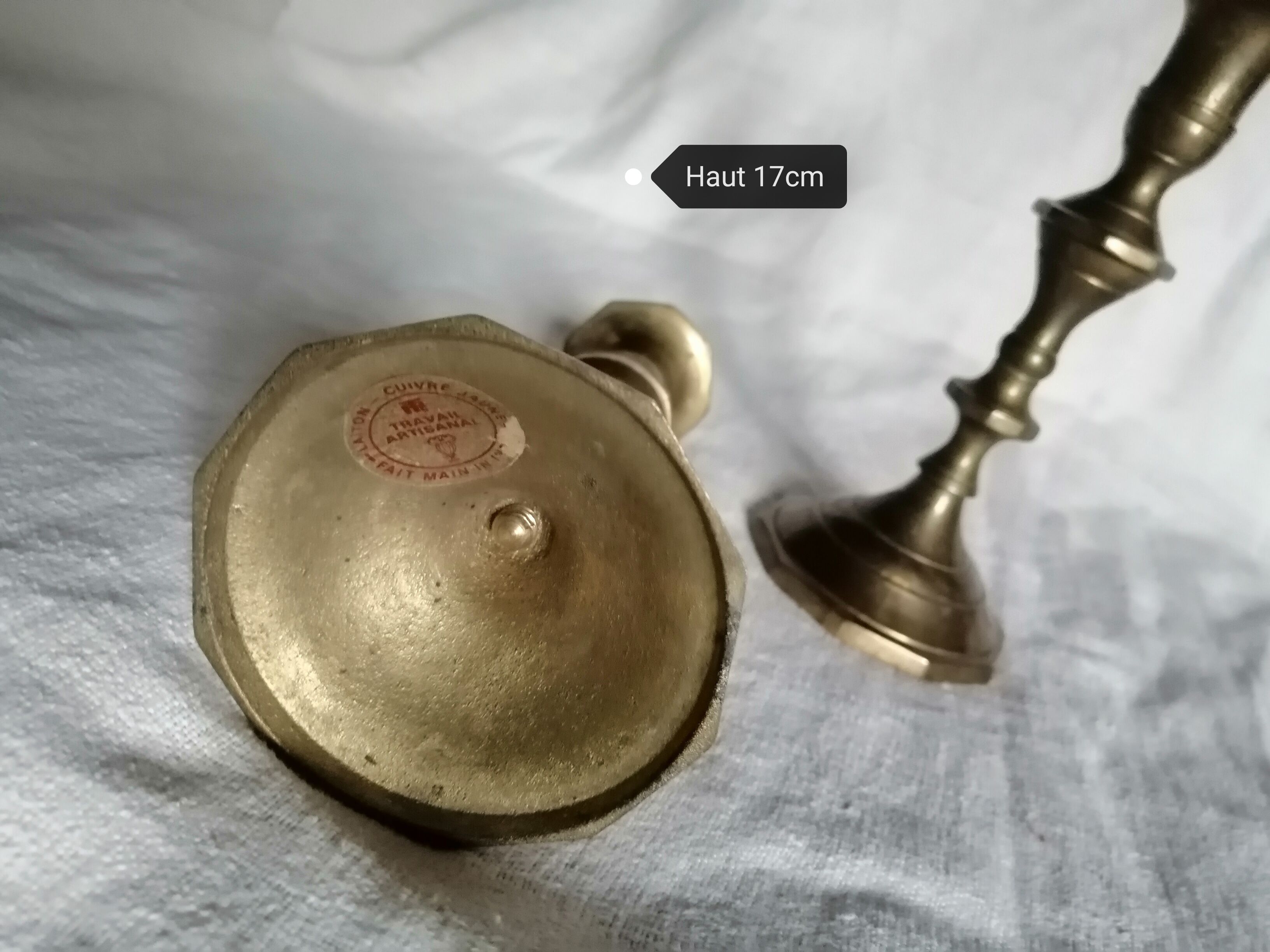 Set of 4 brass candle holders