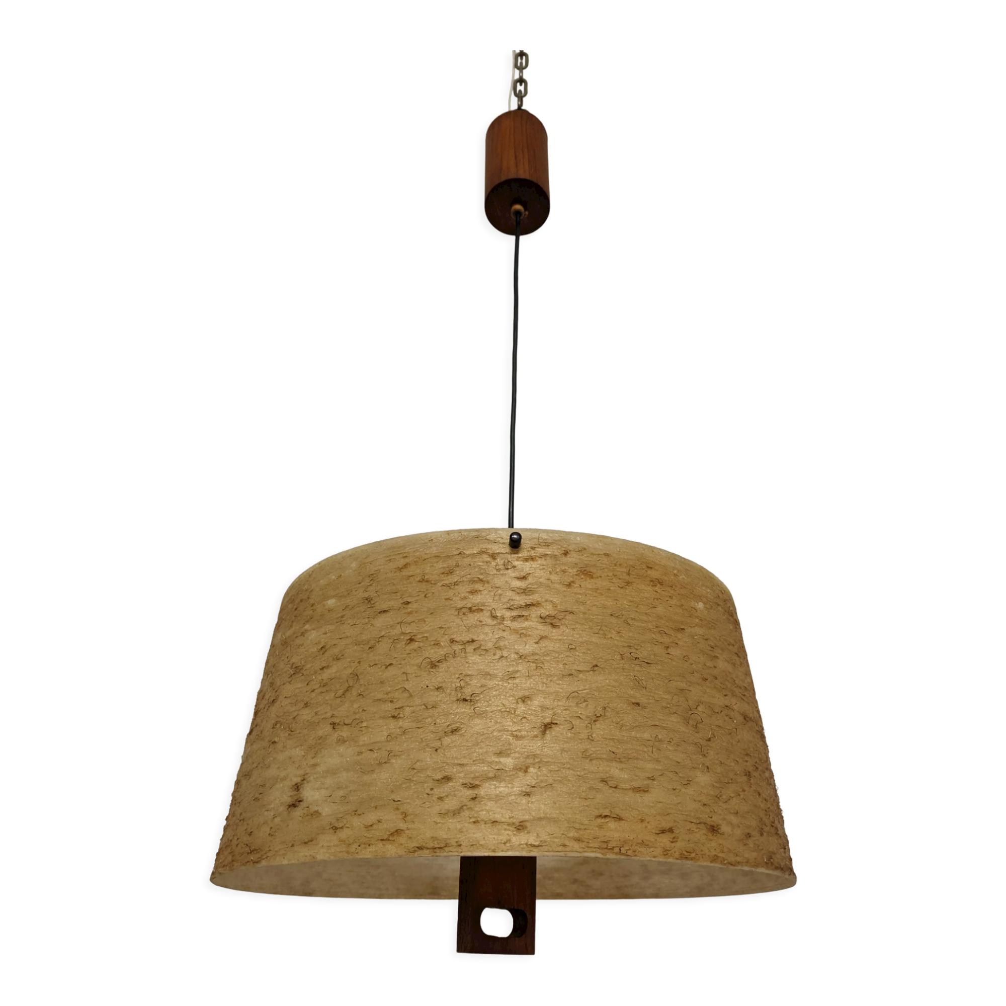 Danish teak and fiberglass pendant lamp from the 50s/60s
