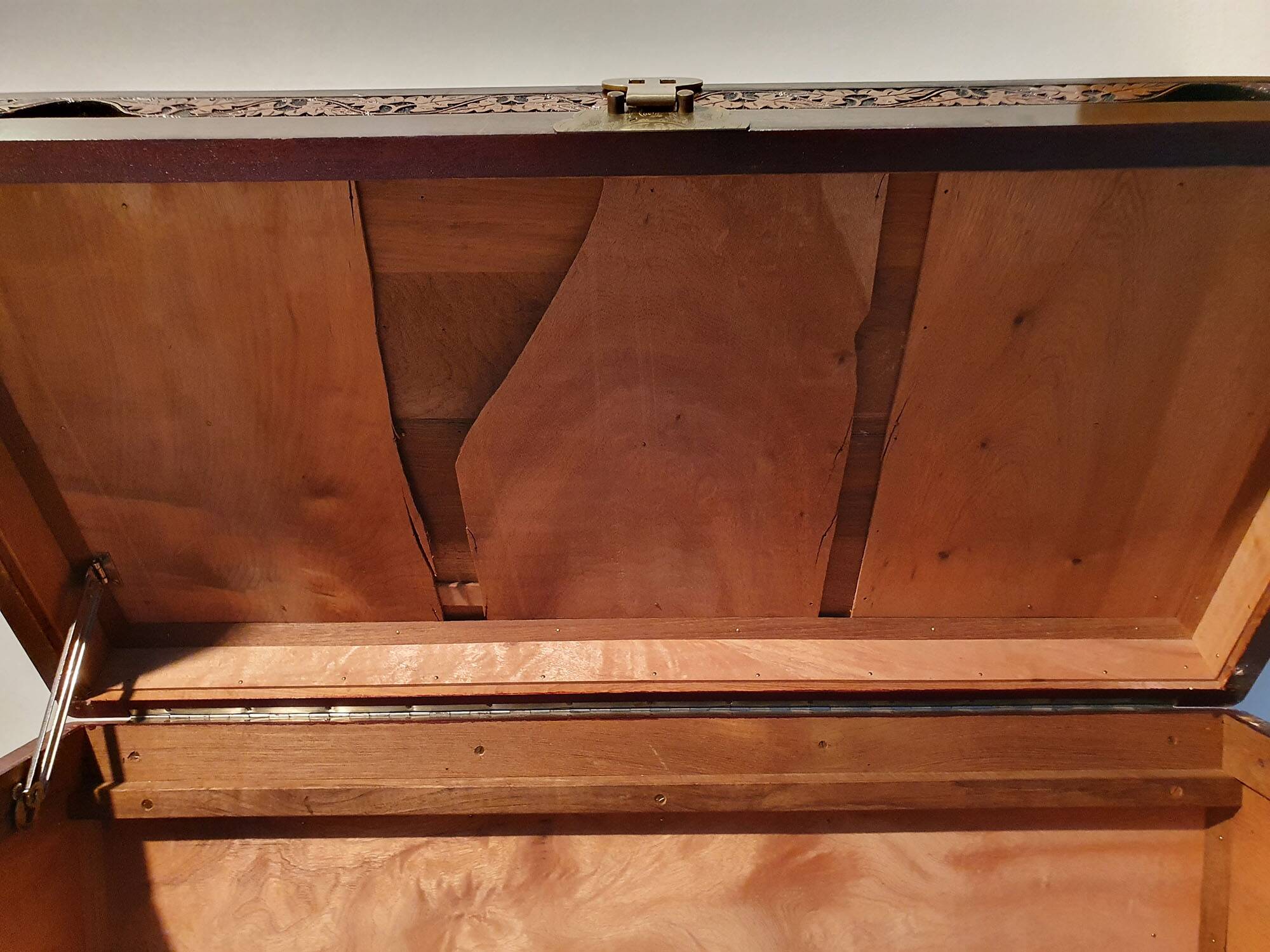 Chinese wedding chest in carved wood