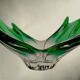 Large green blown glass bowl – art glass centrepiece – 1960s/70s
