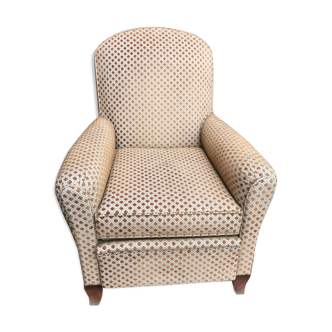 Fauteuil club velours 1970