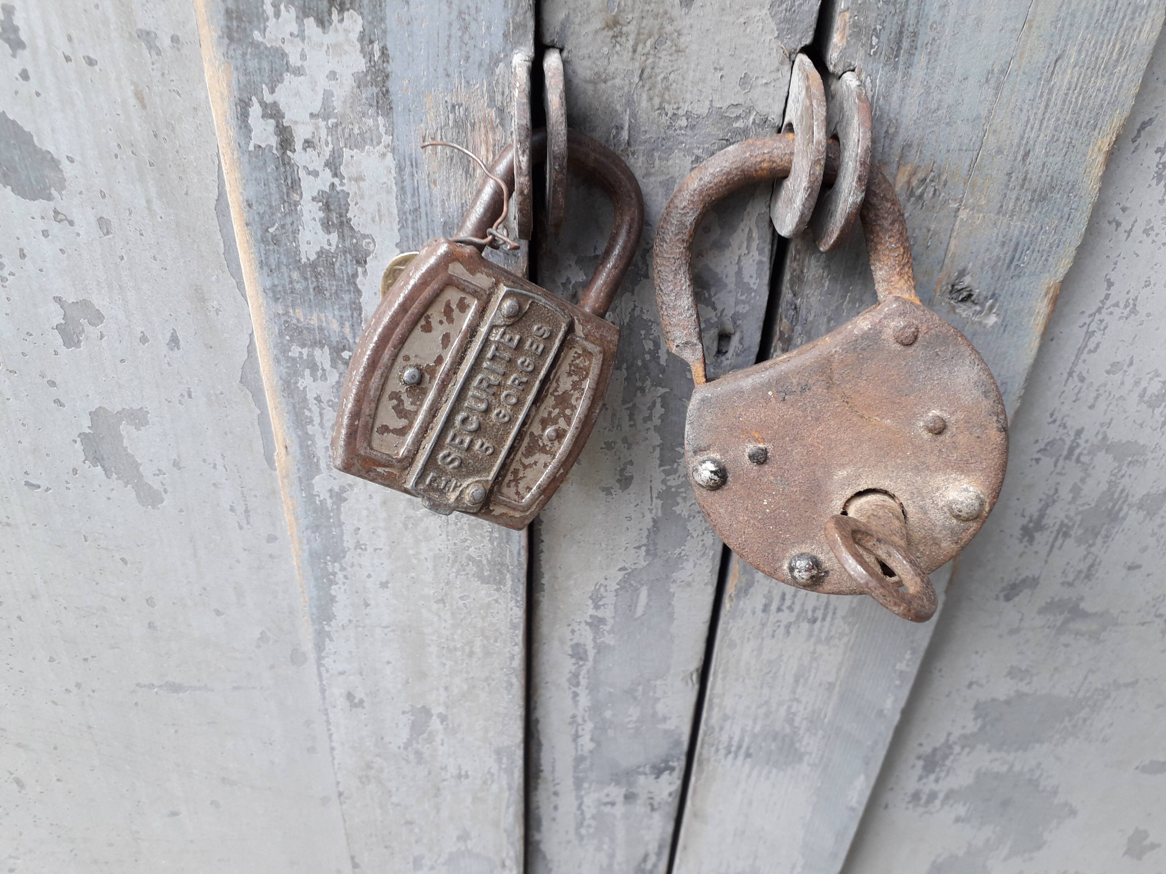 Patinated industrial wardrobe
