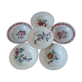 Set of 6 hollow plates Digoin Sarreguemines mismatched