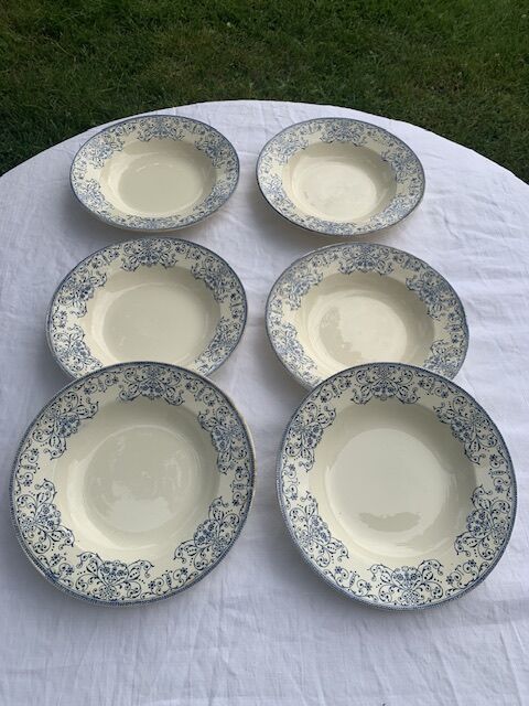 6 hollow plates boulenger, terre de fer, Choisy le roi, old moustiers