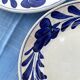 Antique dessert plates Luneville cobalt blue flowers