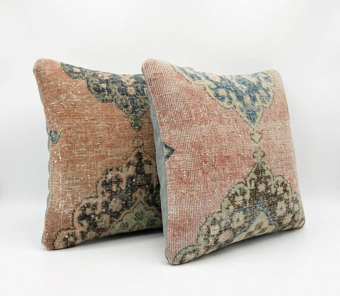 Set of 2 vintage Turkish cushion covers 51x51 cm