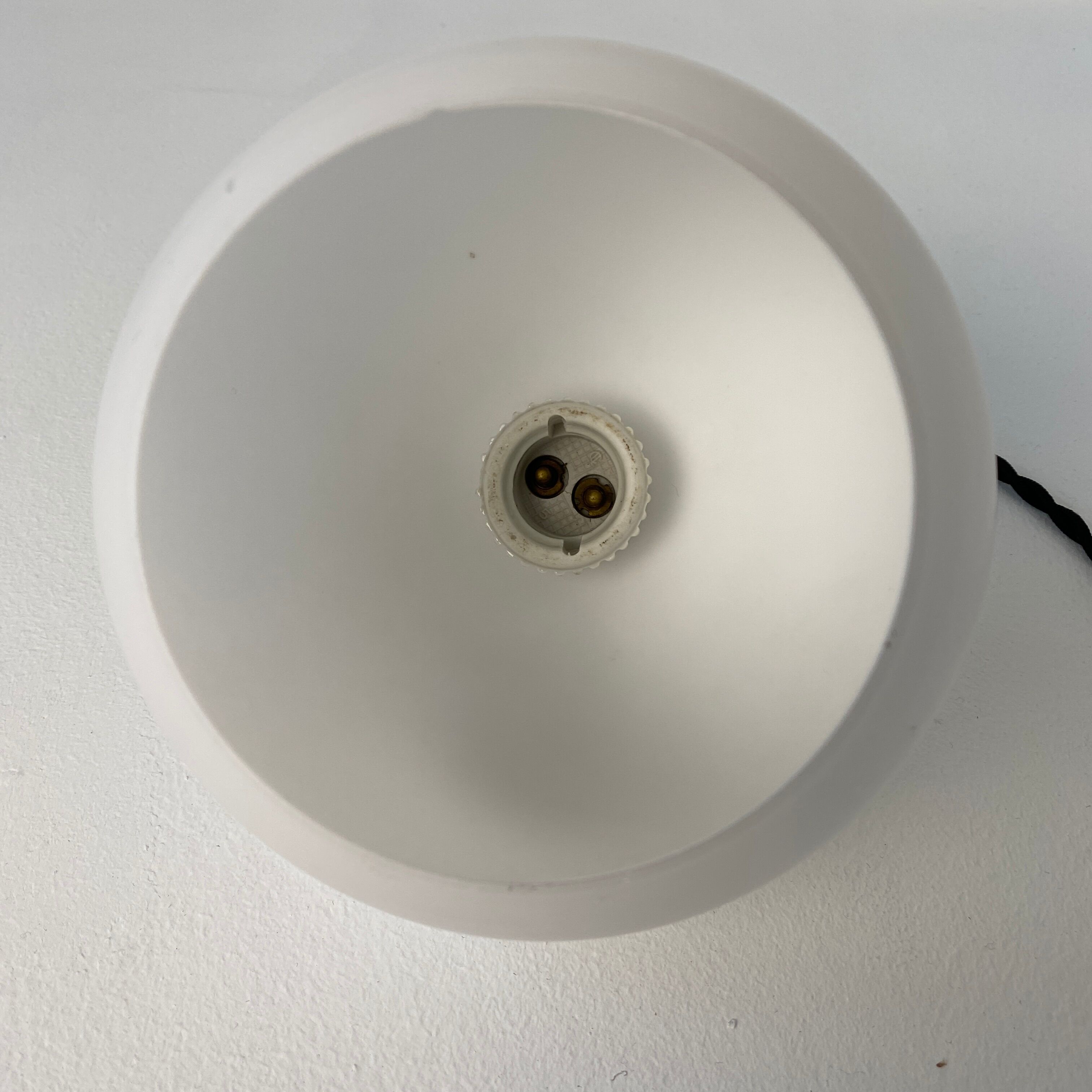 Pair of old pendant lamps in vintage opaline 14cm