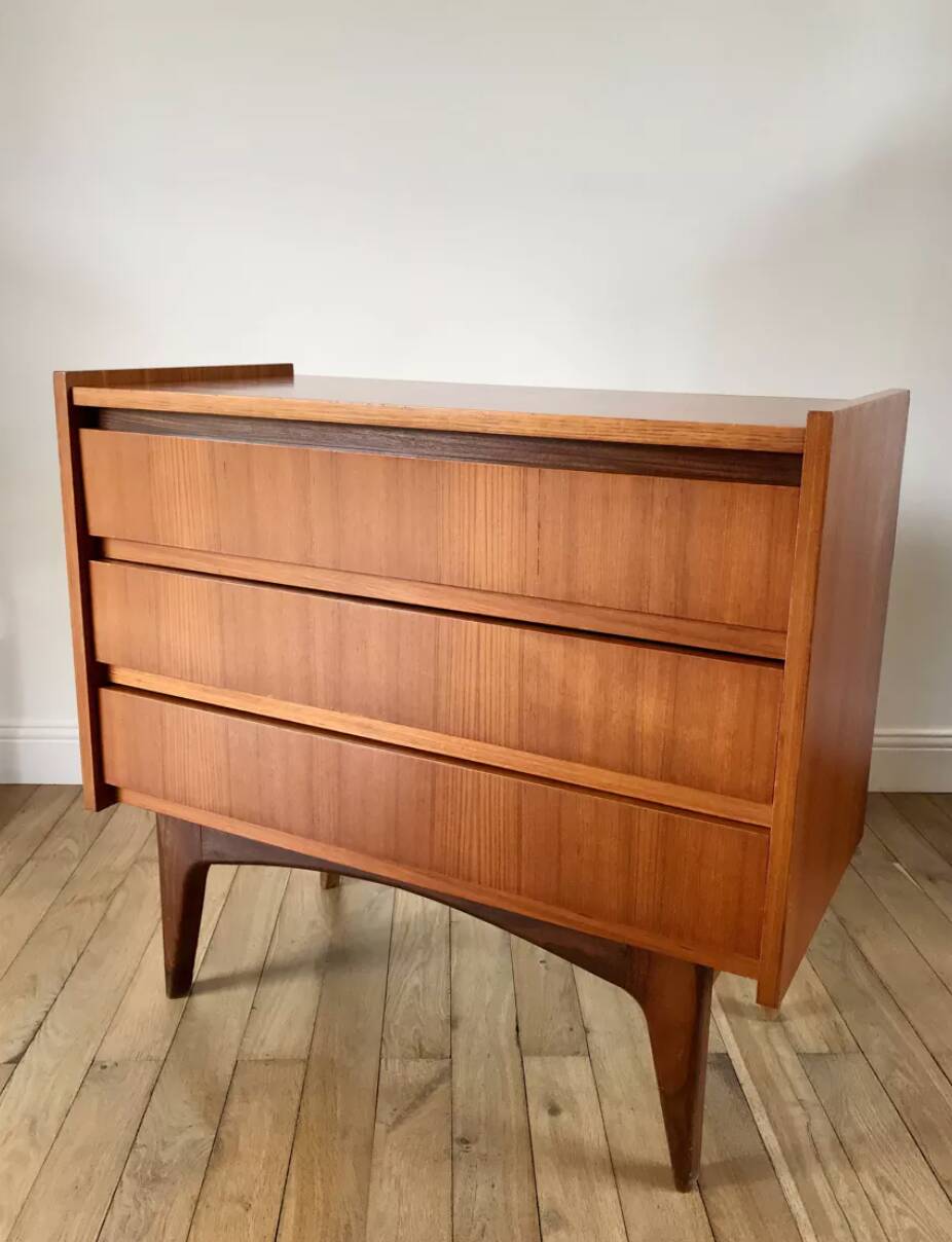 Scandinavian teak dressing table chest of drawers, Danish design, 1960s