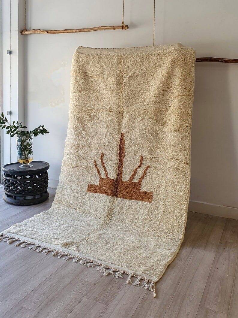 Handmade pure wool rug, size 100 x 200 cm