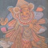 Painting and carved wooden frame, Bali, Indonesia