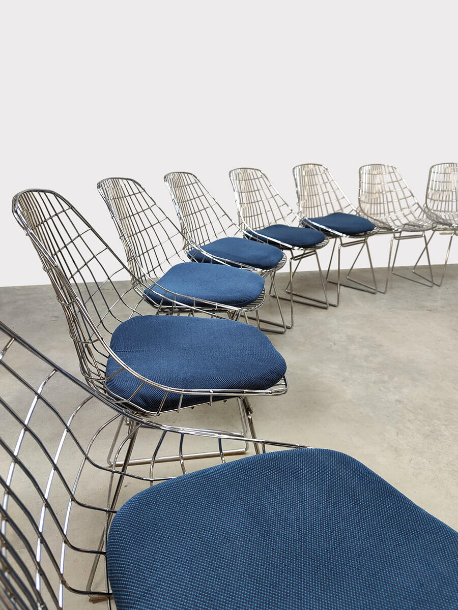Vintage Dutch design Pastoe SM05 wire chairs Cees Braakman