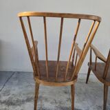 Pair of Baumann armchairs, signed, vintage Fan model