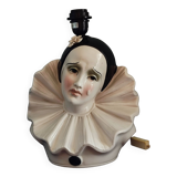 Vintage Pierrot ceramic lamp base.