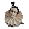 Pied de lampe en céramique sujet Pierrot vintage.