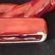 Ceramic chandelier, signed LONGCHAMP, twisted old red