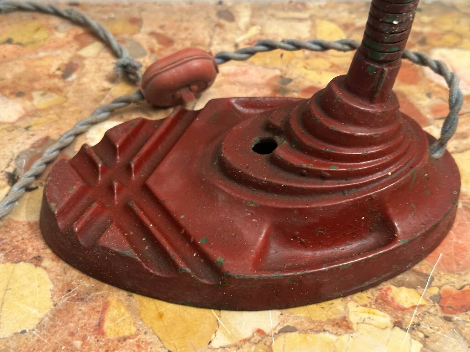 Art Deco lamp ERPE no 40 - Belgium 1930s/40s - Swan Neck Cast Iron