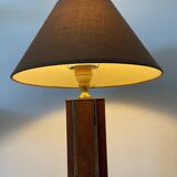 Vintage lamp in leather and gold metal