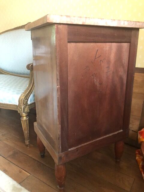 Antique bedside table with marble