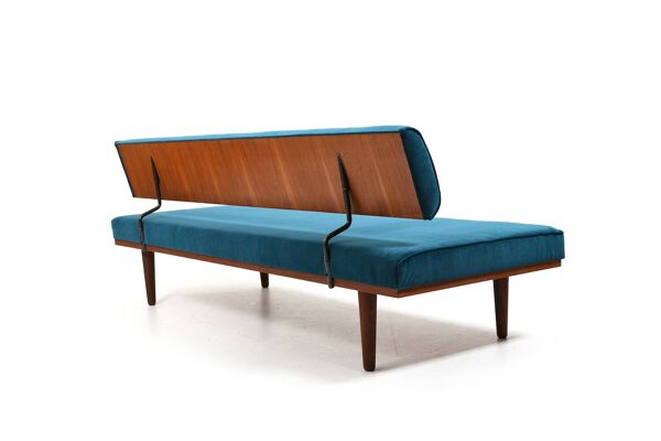 Severin Hansen Jr. Lit de repos en teck SH7 1957 / Nouveau rembourré