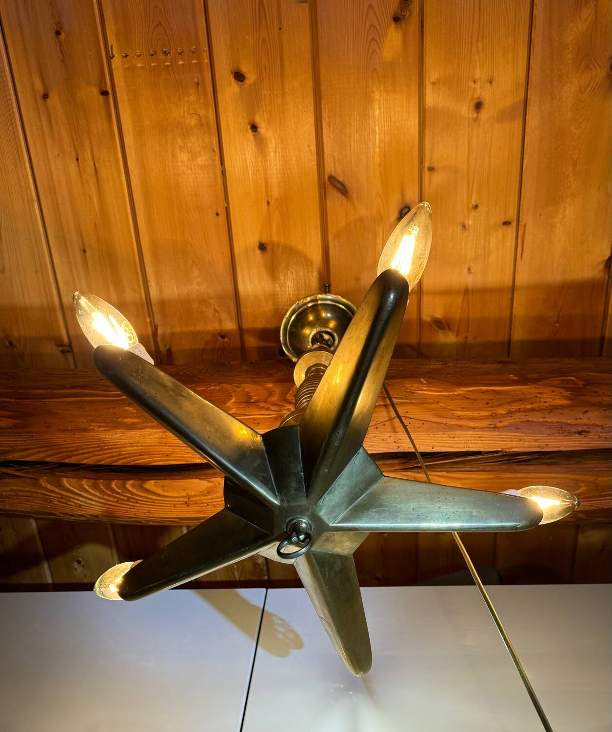 Mid-20th century star-shaped chandelier