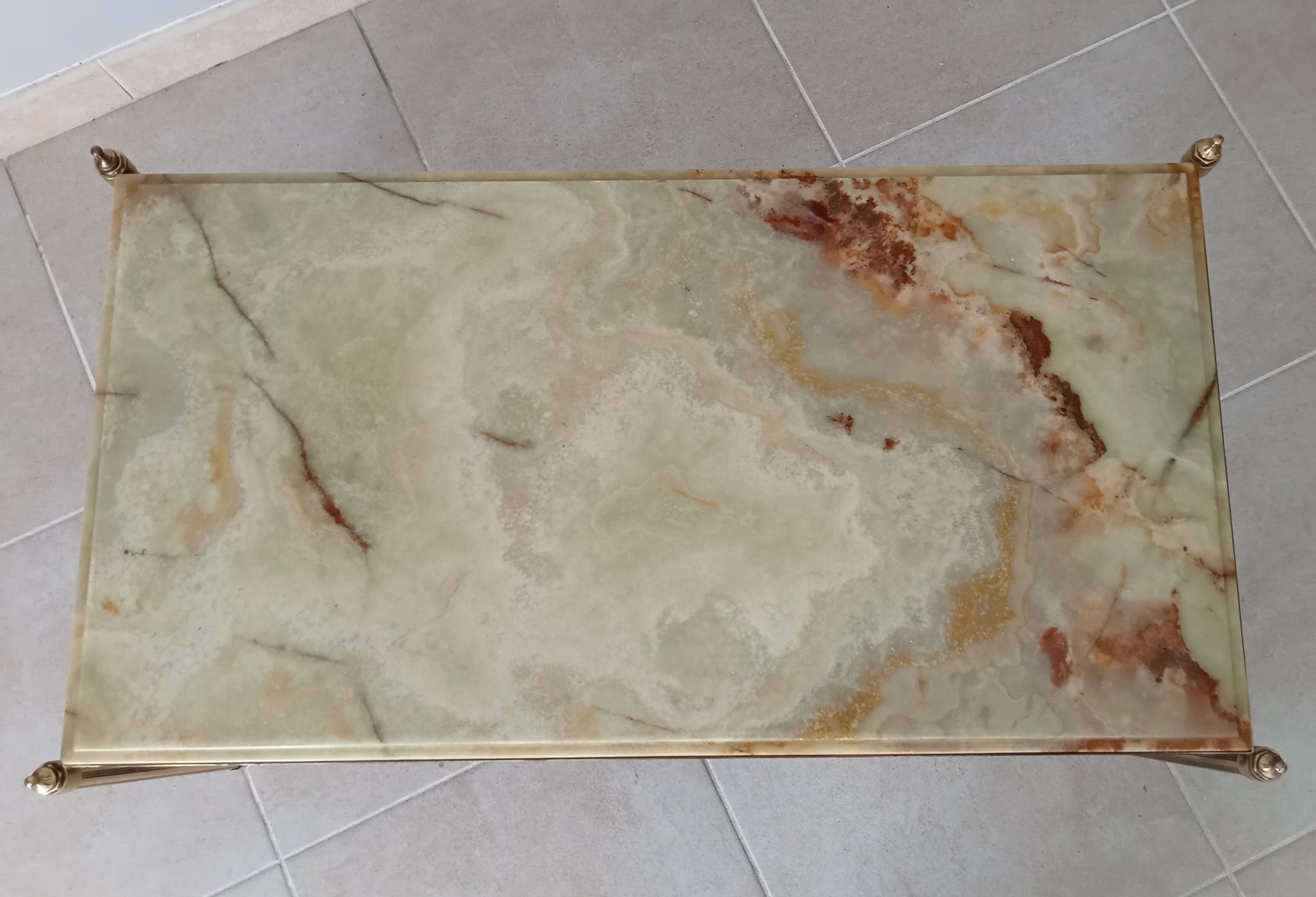 Neoclassical marble and brass coffee table 50s/60s
