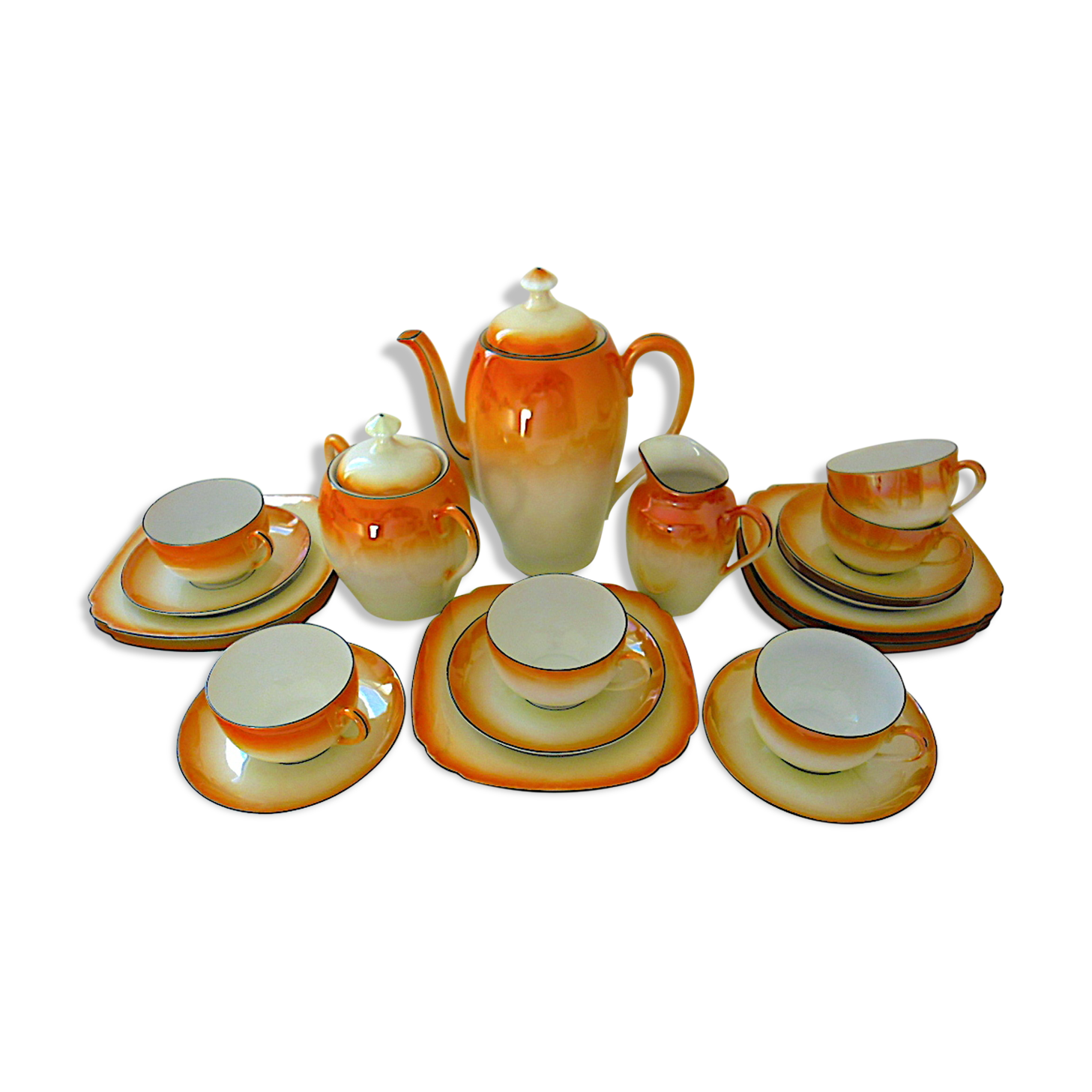 Art-deco bohemian porcelain tea or coffee