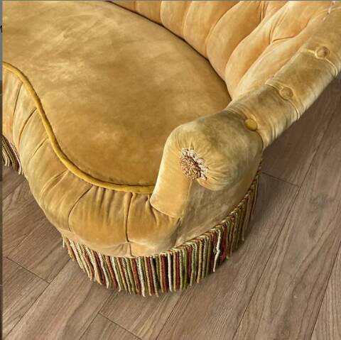 Golden yellow toadstool sofa