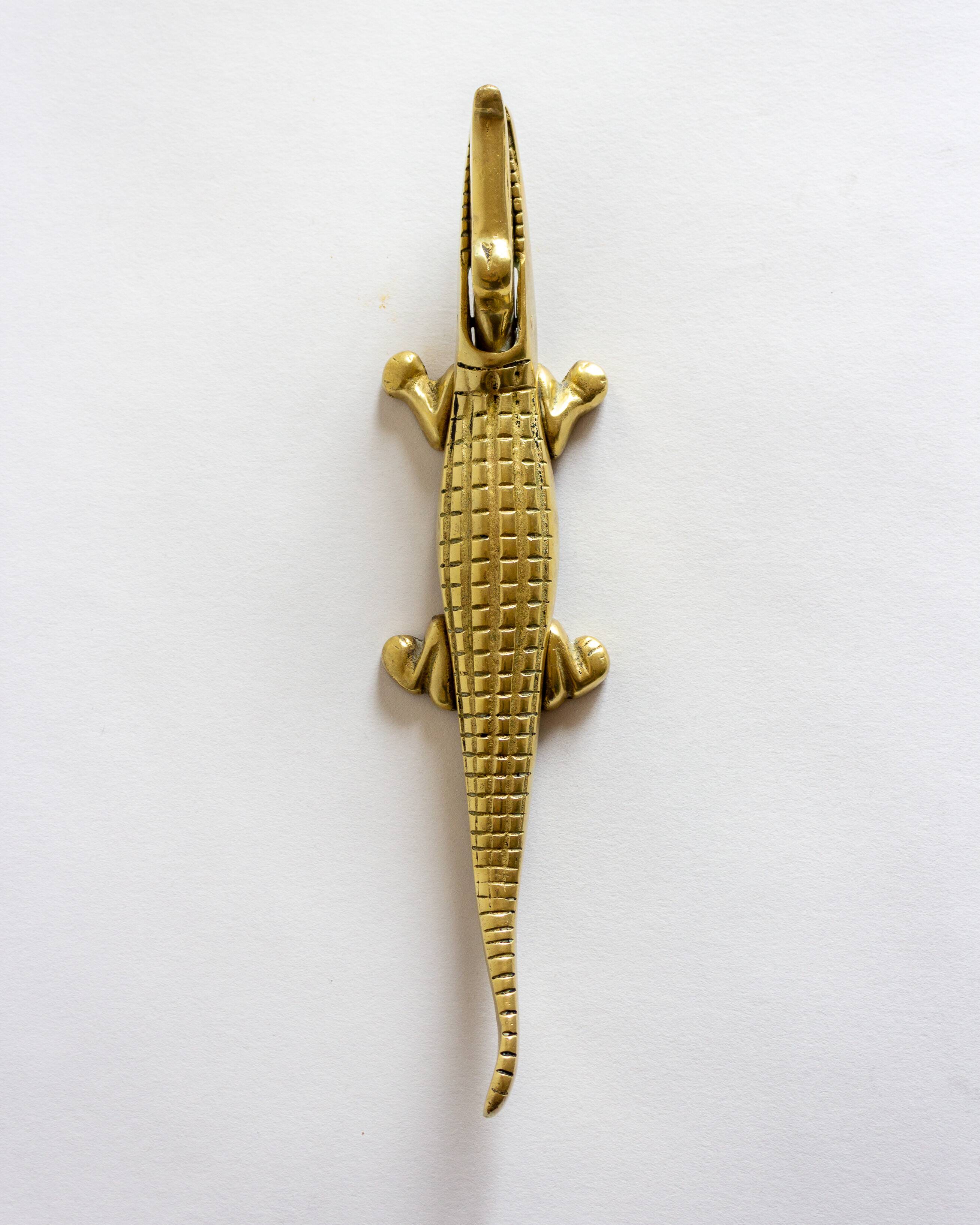 XL crocodile-shaped nutcracker, brass, 60s/70s