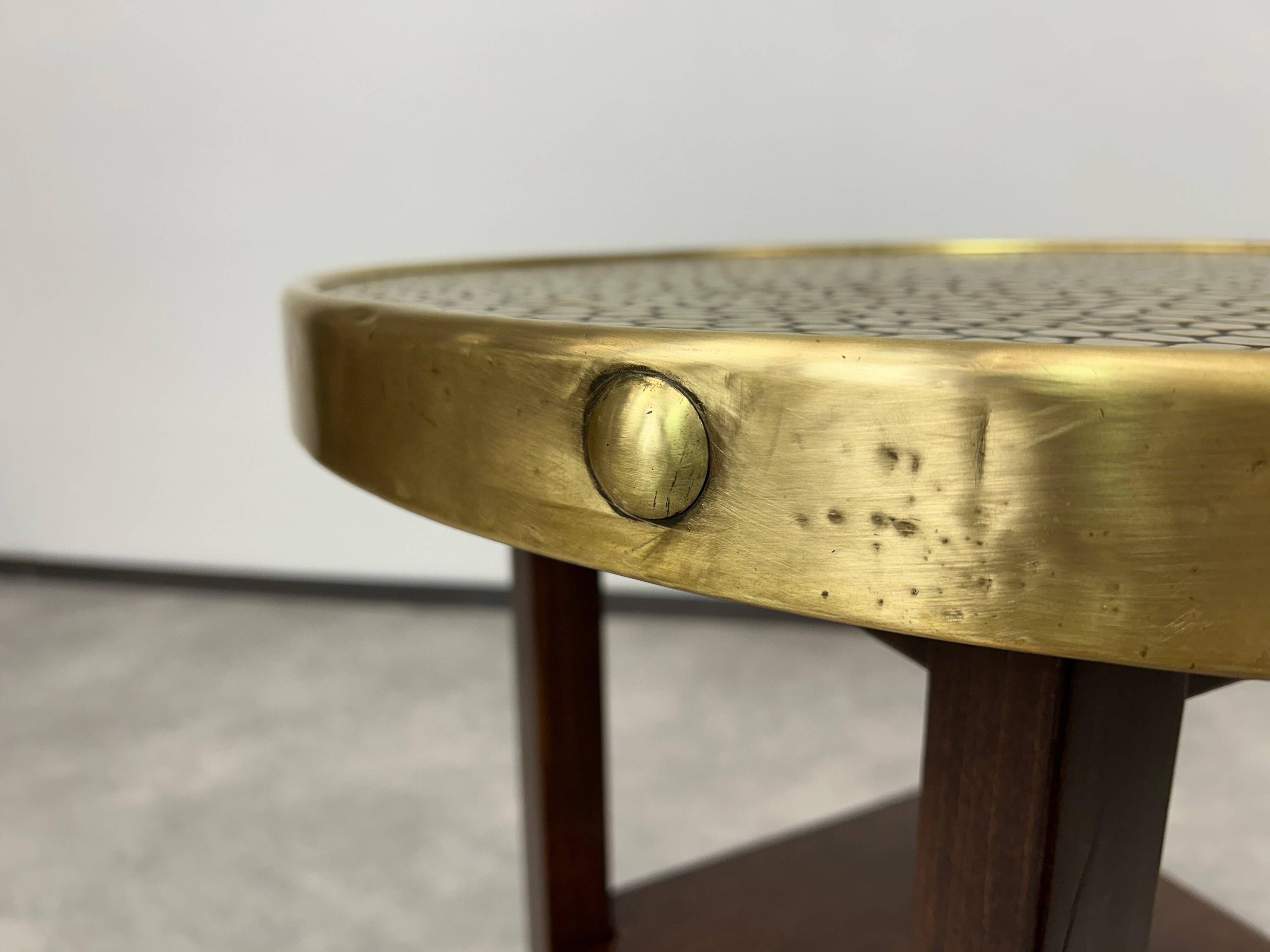 Secession coffee table with a brass top