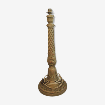 Old carved wooden lamp foot